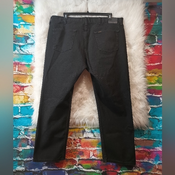 Lee Regular Fit Black Denim Straight Leg Jean Size 42x29 - Picture 8 of 12